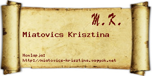 Miatovics Krisztina névjegykártya