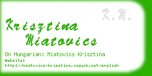 krisztina miatovics business card